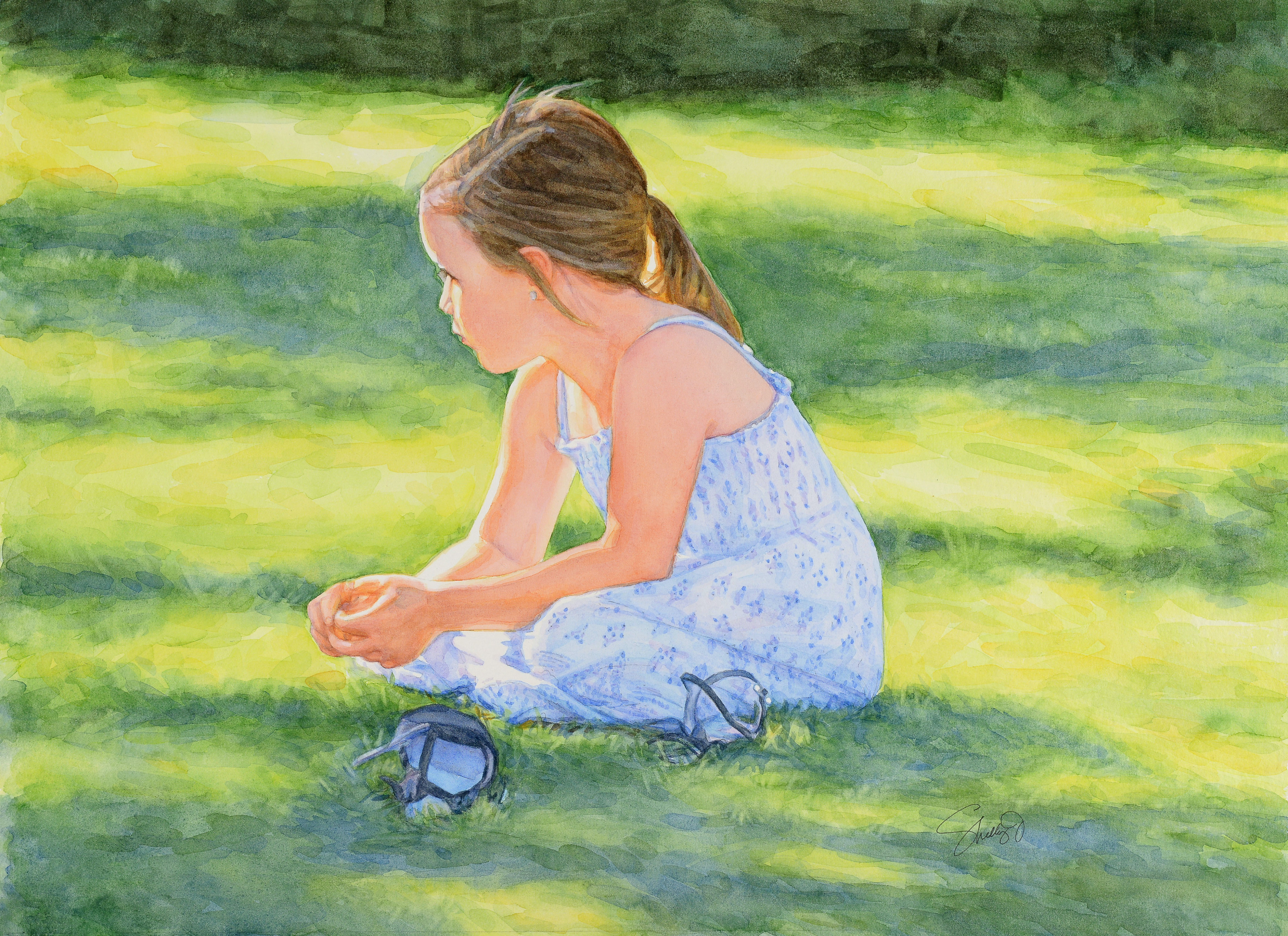 Girl with Shoes, artwork by Shelly Johnson