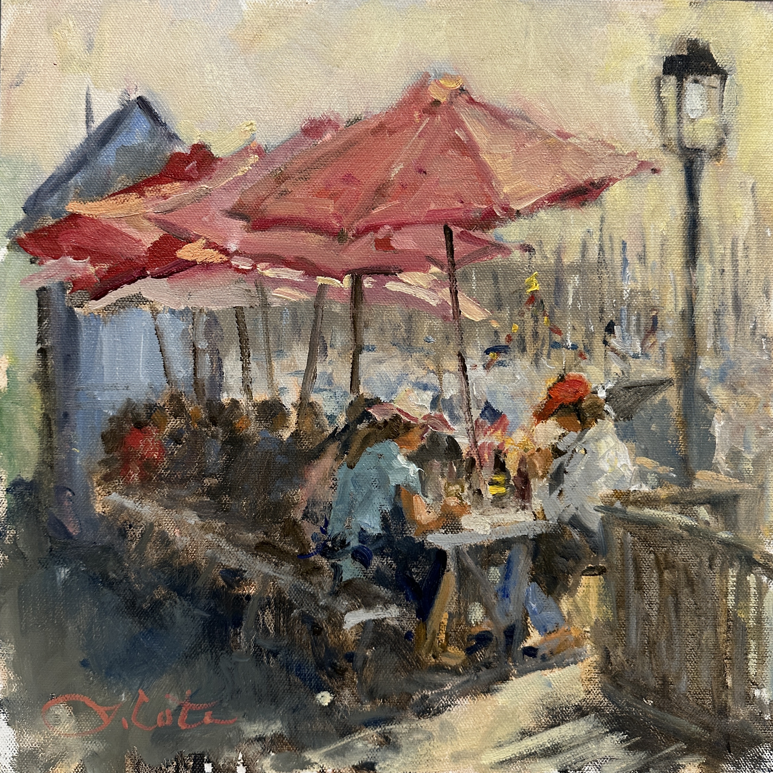 Drinks at the Harbor - Lorraine Marie Cote, artwork by Lorraine Marie Cote