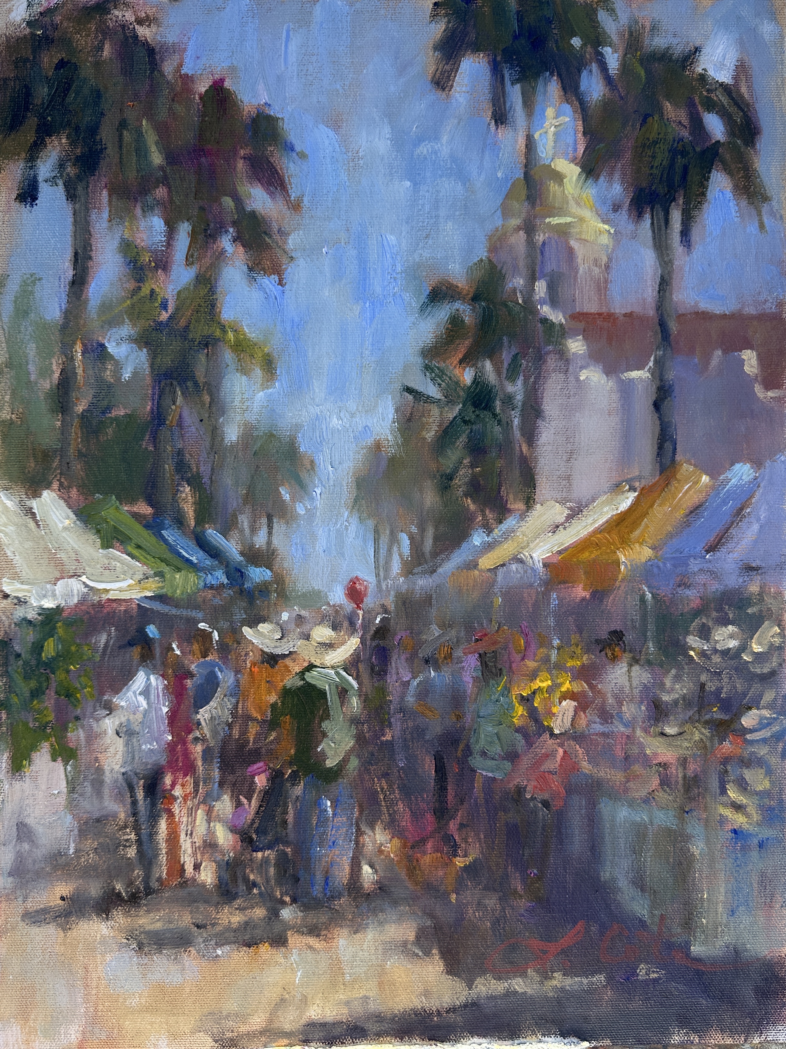 O'side Farmers Market, artwork by Lorraine Marie Cote